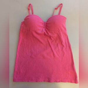 L.E.I. Juniors Pink Tank Top Lined Padded Bra W/Adjustable Straps. Sz Medium